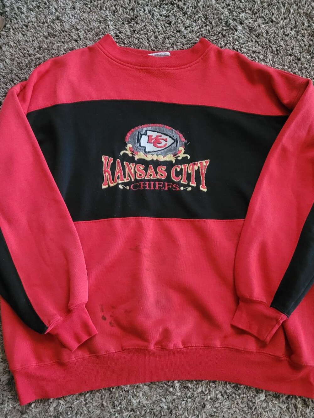 Kansas City Sweater Vintage Chiefs Sweatshirt 90s Distressed XL